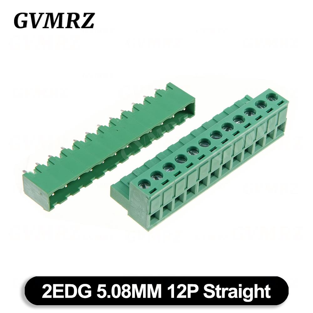 5Set/lot KF2EDGK Terminal Block Male Female 5.08 mm Plug-in Seal PCB Connector 2EDG PCB 2P 3P 4P 5P 6P 7P 8P 9P 10P 12P