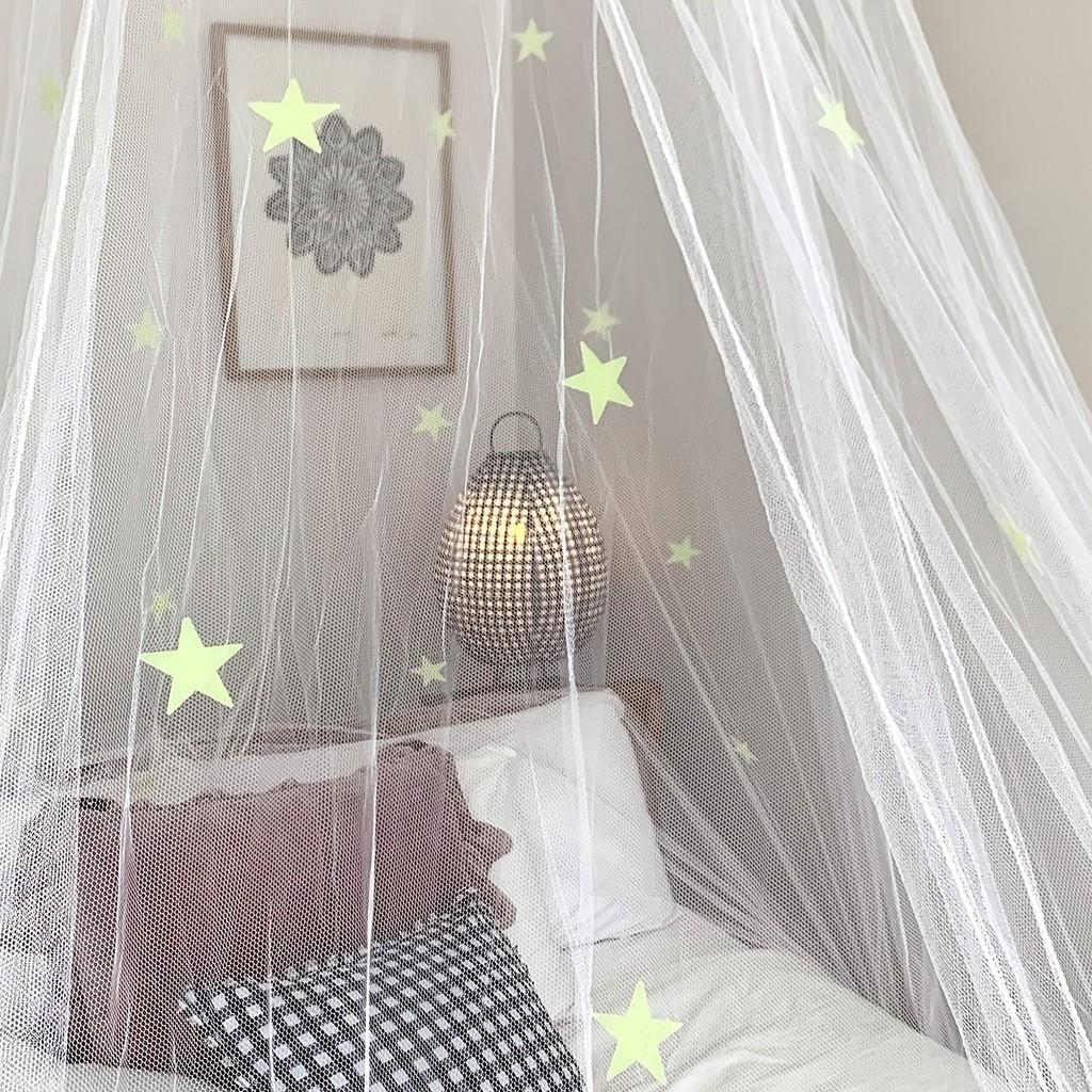 Glow in The Dark Star Bed Canopy Mosquito Net for Double Bed Princess Dome Tent Girls Room Decor Ceiling Hanging Fly Screen