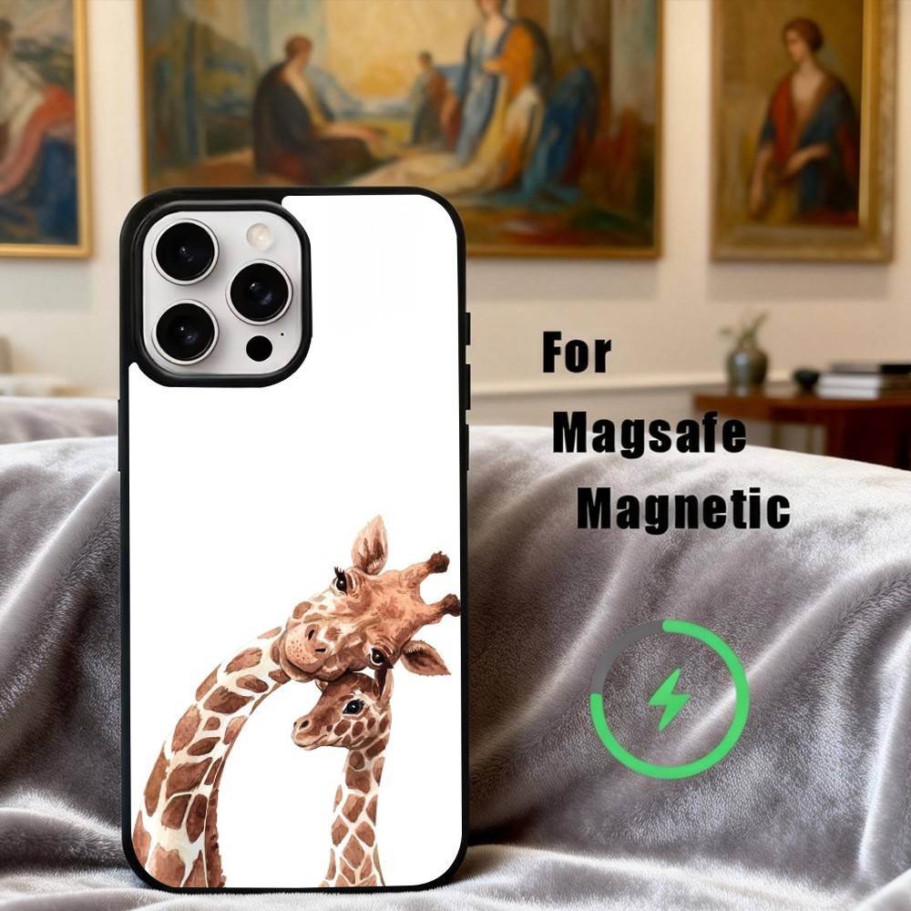 Towering Giraffe Art Phone Case For iPhone17,16,15,14,13,12,11 Plus,Pro Max Magnetic For Magsafe Wireless Charging