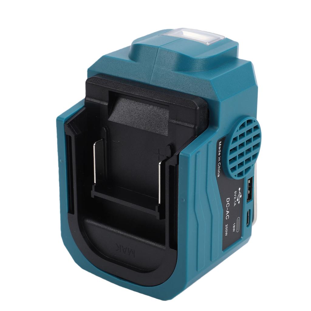 Power Inverter Fit for Makita DC18V to AC110V 200W Portable Modified Sine Wave Converter with LED Indicator Light USB