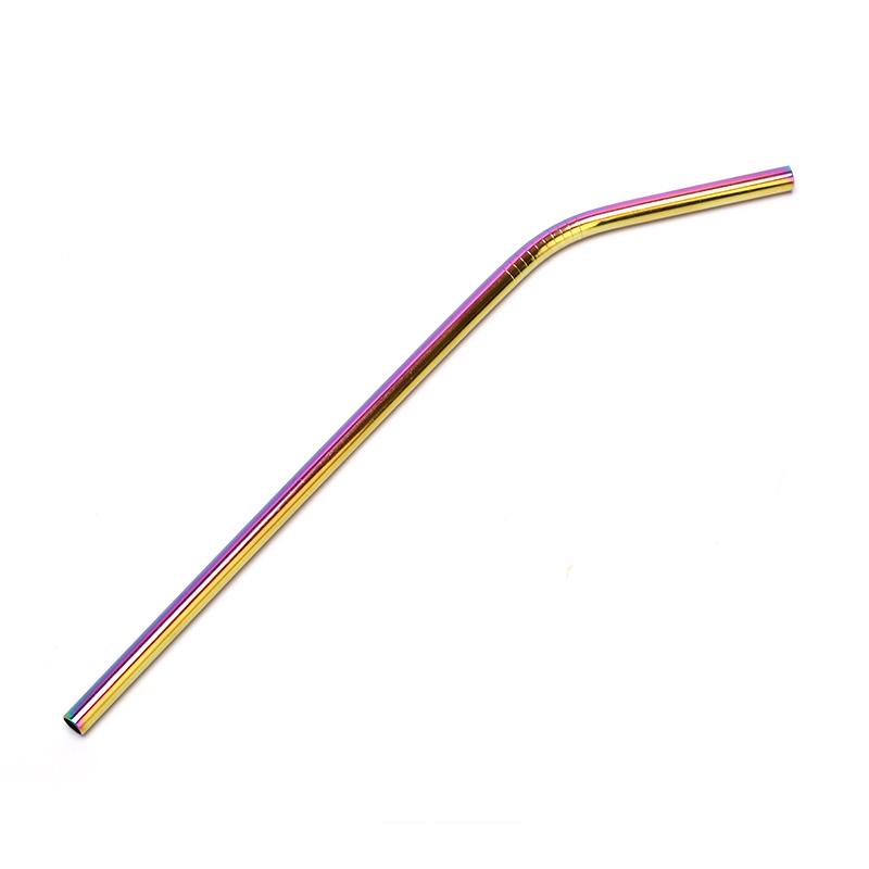 

Rainbow Straws Stainless Steel Drinks Straw Metal Drinking Cleaner Reusable Barr as the picture