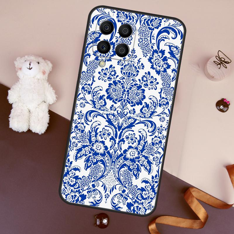 Blue and White Porcelain Case For Samsung Galaxy M11 M31 M21 M53 M13 M32 M52 M15 M35 M55 M14 M34 M54 M06 M16 M36 M56