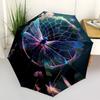 1pc Dragonfly Flowers Automatic Open/Close Umbrella with Folding feature Compact Travel Umbrella, Lightweight design, for Commuting, Business080