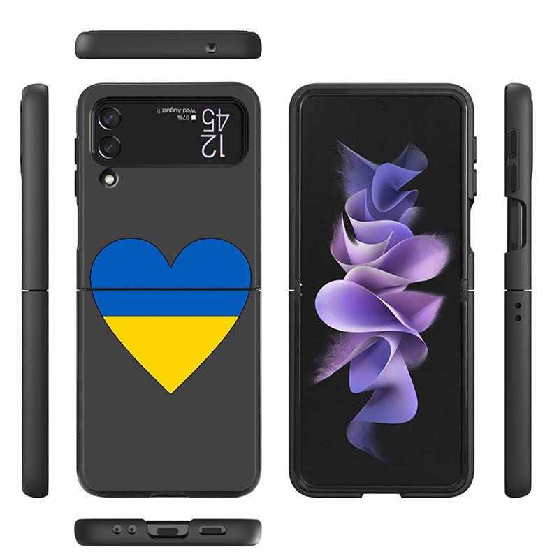 Ukraine Flag Cell Case For Samsung Galaxy Z Flip 3 5G 4 Fashion Z Flip3 Luxury Black Hard Back Phone Coque Cover
