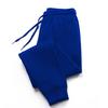 Men Solid Color Casual Sweatpants Drawstring Elastic Waistband Pockets Sport Pants Wide Leg Jogging Pants