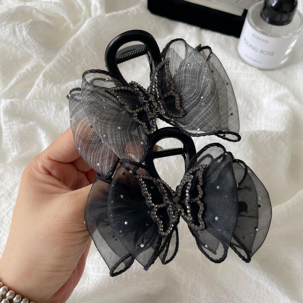 Elegante Frauen Bogen Haar Klaue Clips Mädchen Pferdeschwanz Bowknot Haarnadeln Retro Stirnband Barrettes Zubehör Schmetterling Clip