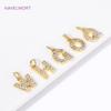 Luxury 18K Gold Plated Brass Inlaid Zircon 26 Letters Pendant Charms For Necklace Earring jewelry Making DIY Jewelry Accessories