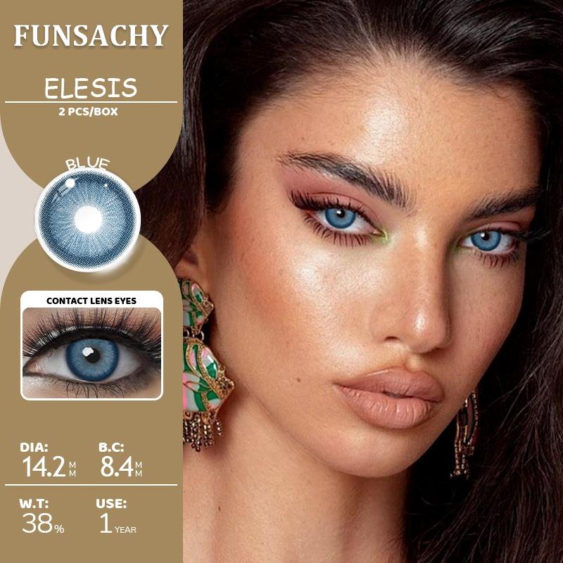 FUNSACHY 1 Pair Colored Contact Lenses Natural Big Black Eyes Blue Green Soft Contact Lenses for Women Brown Gray Contact Lenses