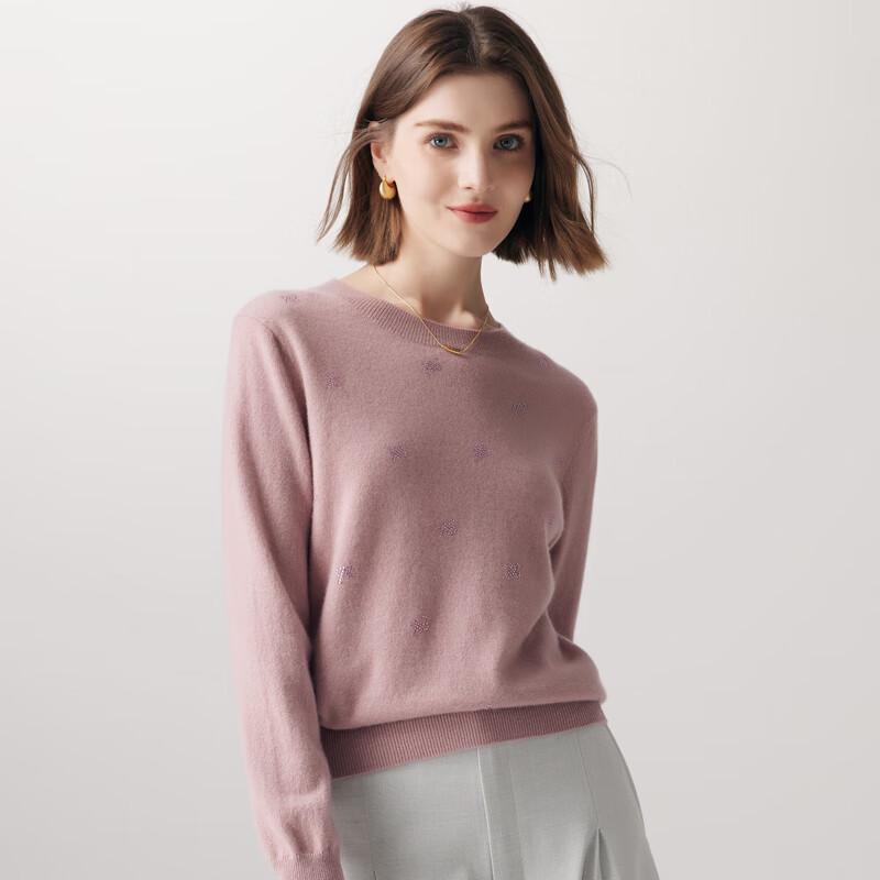 Palo Women's 100% Cashmere Jacquard Round Neck Sweater