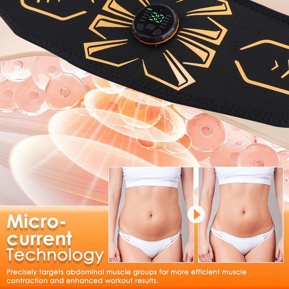 Smart Muscle Toner Abdominal Toning Belt Abs Trainer Home Gym Training Fitness Equipment USB Rechargeable Body Massager