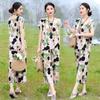 Cotton Silk Two Piece Set Womens Summer Outfit Loose Short Sleeve T-shirt and Pants Casual Trendy Plus Size