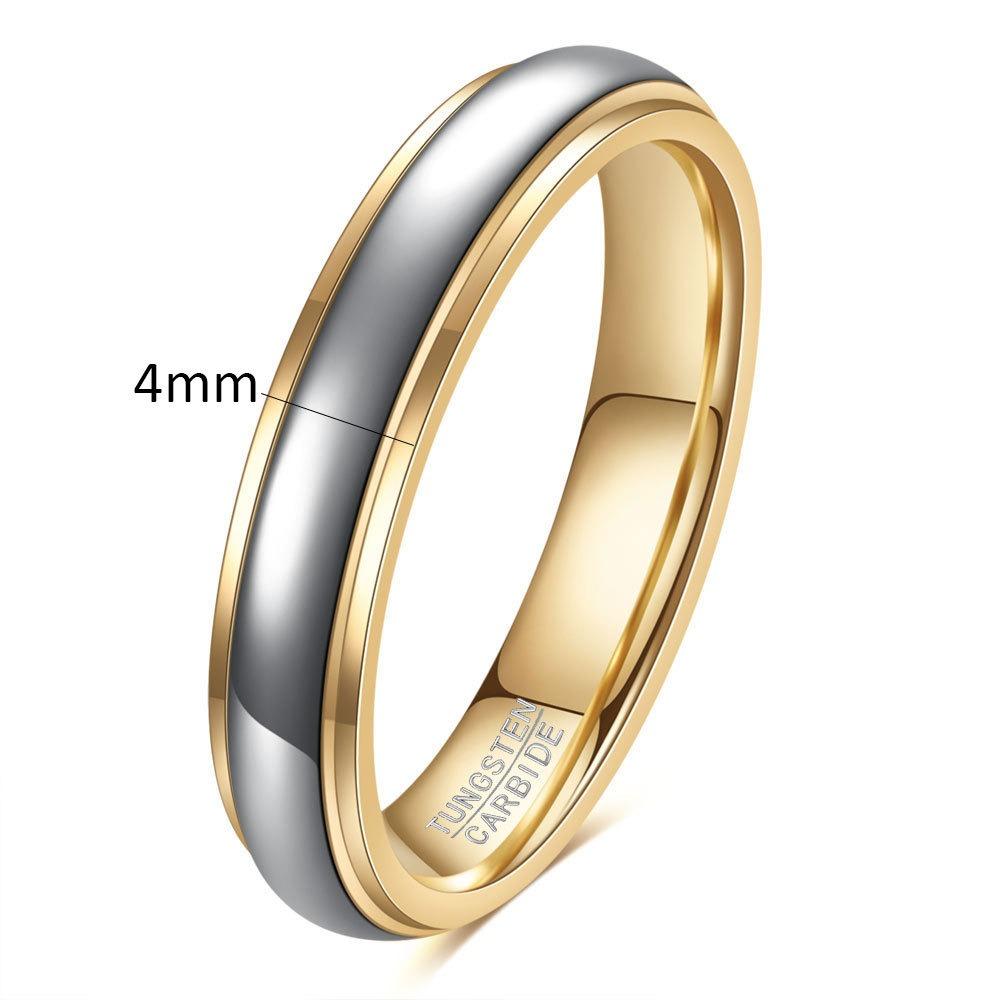 Rose Gold Tungsten Couple Rings 4 6mm Fashion Double Arc Wedding Bands for Men Women