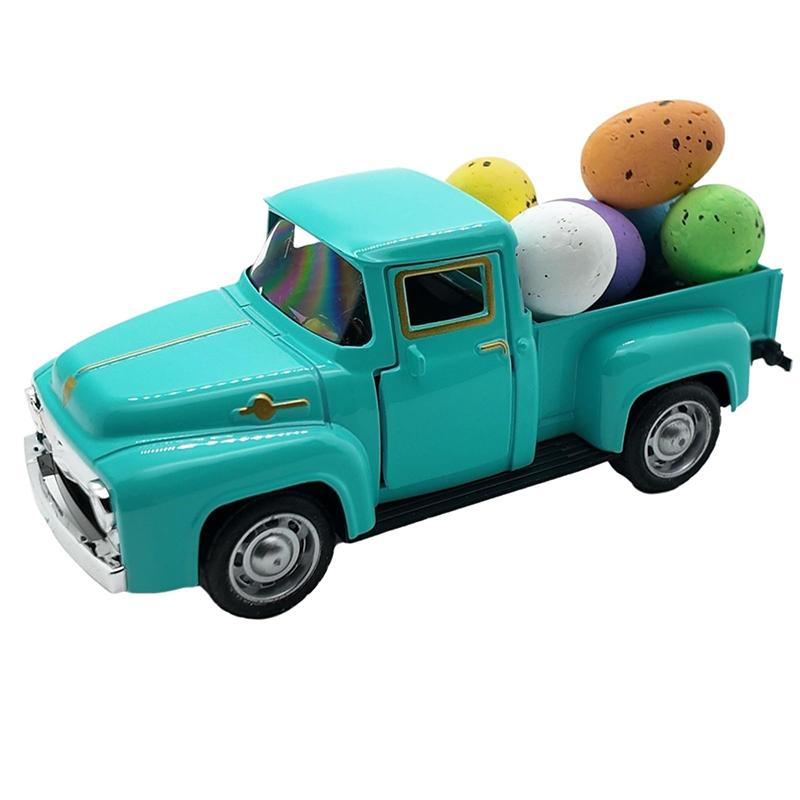 

Easter Truck Metal Pink Vintage Farm Pickup Farmhouse Tabletop Tier Tray Decoration, Home Kitchen Shelf Truck Decoration синій