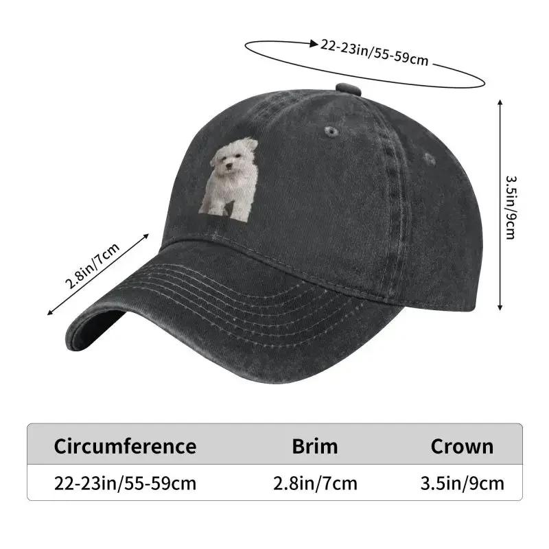 Cotton Maltese Dog Baseball Cap Outdoor Women Men's Adjustable Dad Hat Summer