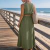 Completo da Donna con Crop Top Senza Maniche e Gonna Lunga con Coulisse in Vita e Tasche Casual Vestibilità Larga Due Pezzi