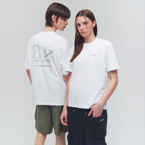 Fila Смесь хлопка Карабин Графический Короткий рукав Футболка OFFWHITE/090