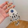 2024 New European Vintage Personality Fashion Keychains Metal Turkish Blue Eye Key Chain Car Keyring Charm Women Bag Accessories