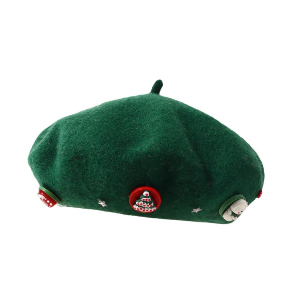 Christmas Beret Cap Women Men Beanie Beret for Holiday Birthday Gift Party