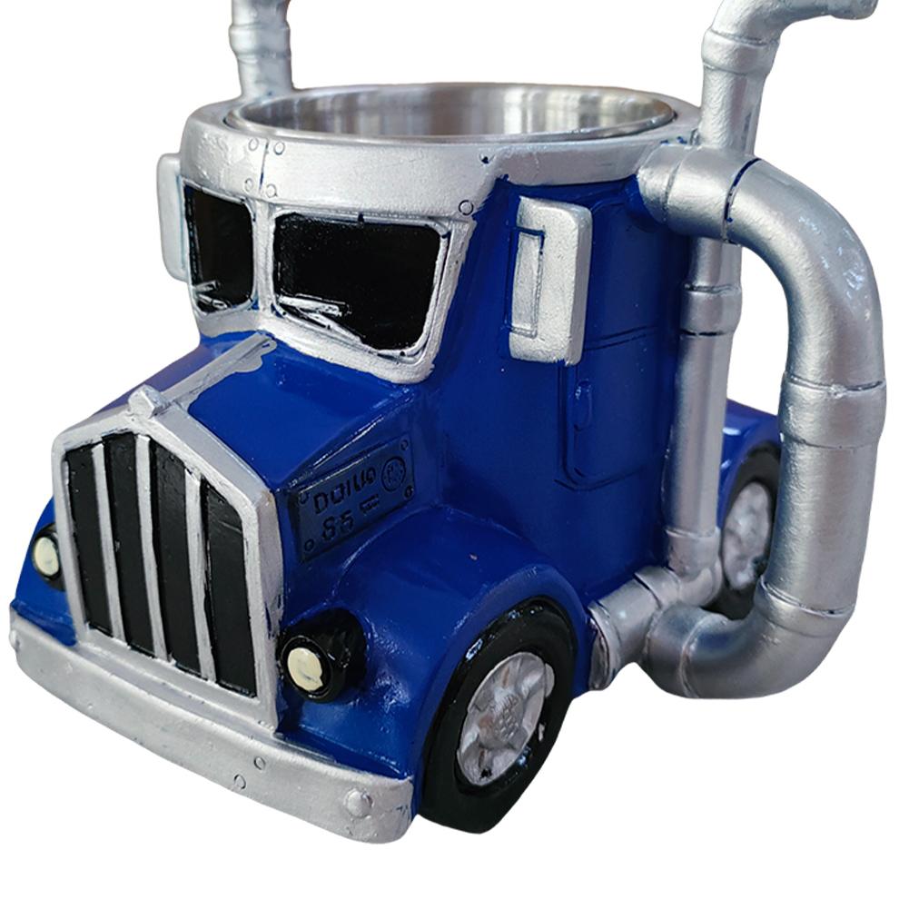 Semi-Truck Coffee Mugs Stainless Steel Handcrafted Truck Coffee Mug Resin Coffee Mug for Truck Driver