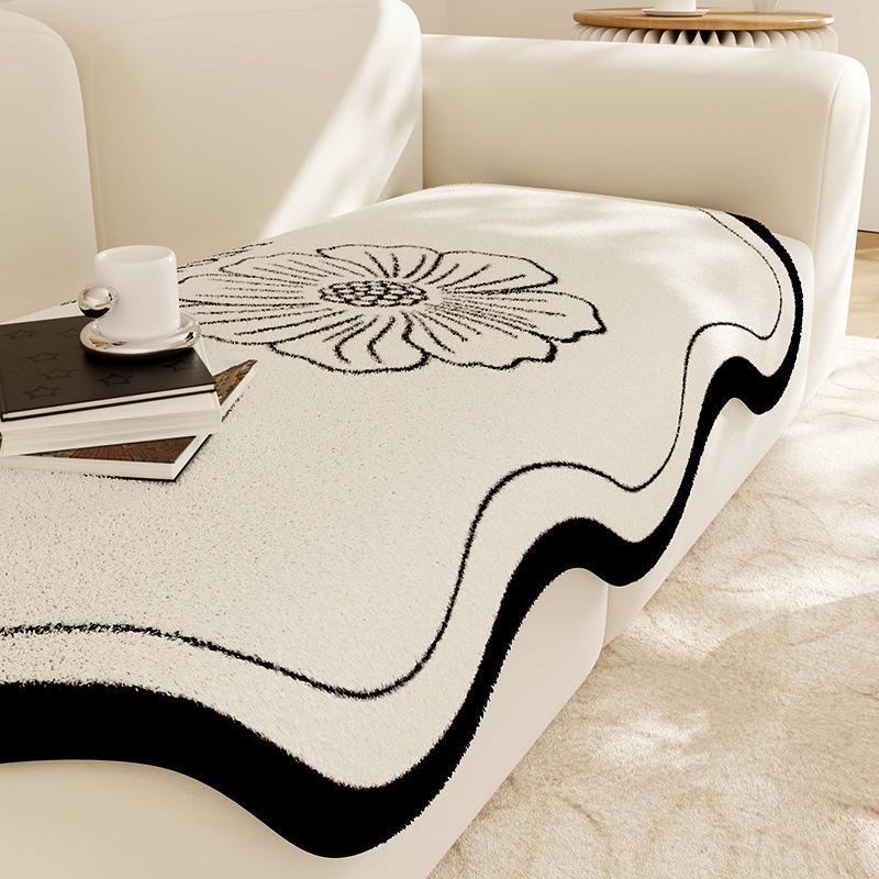 

Plush Irregular Shaped Sofa Cushion Thickened Non-slip Cover for Living Room Sofa 90*90cm