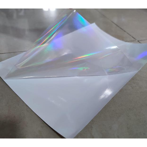 25 Sheets A4 Size Clear Holographic Cold Laminate Sheet Premium Overlay Laminating Self-Adhesive Sheets