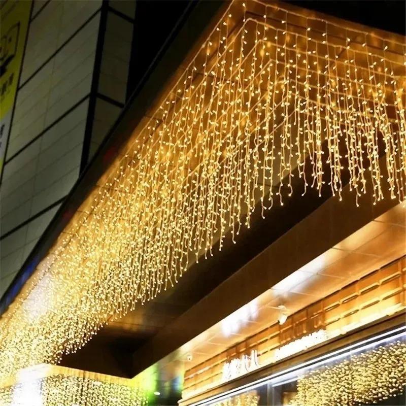 Fairy LED Icicle String Lights Christmas Garland Outdoor Lights Home For Wedding Party Curtain Garden Decoration