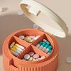 2-in-1 Pill Grids Box with Foldable Portable Moisture-proof Travel Medicine Organizer
