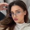 3pcs Fashion Small Square Glasses Frame Women Metal Frame Shape Eyewear Clear Optical Eyeglasses Transparent Lens Spectacle