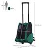 2-in-1 Pet Carrier Backpack for Dogs and Cats with Side Pockets, Telescopic Handle and Wheels, 42x25x55cm, Green