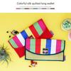 Colorful Silk Korean Quilted Long Wallet