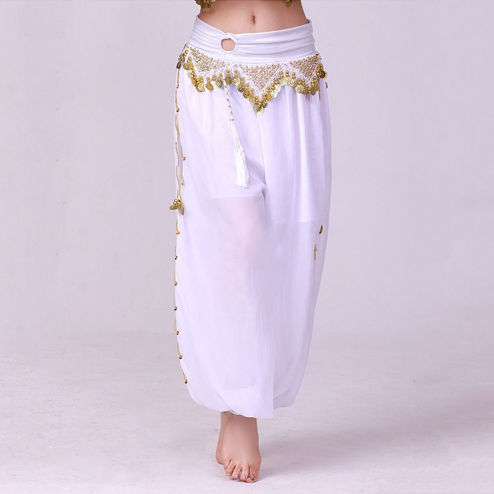 Fashion Sequin Belly Dance Pants Loose Tassel Loose Pants Performance Wear Belly Dance Accessories Bloomers Dance