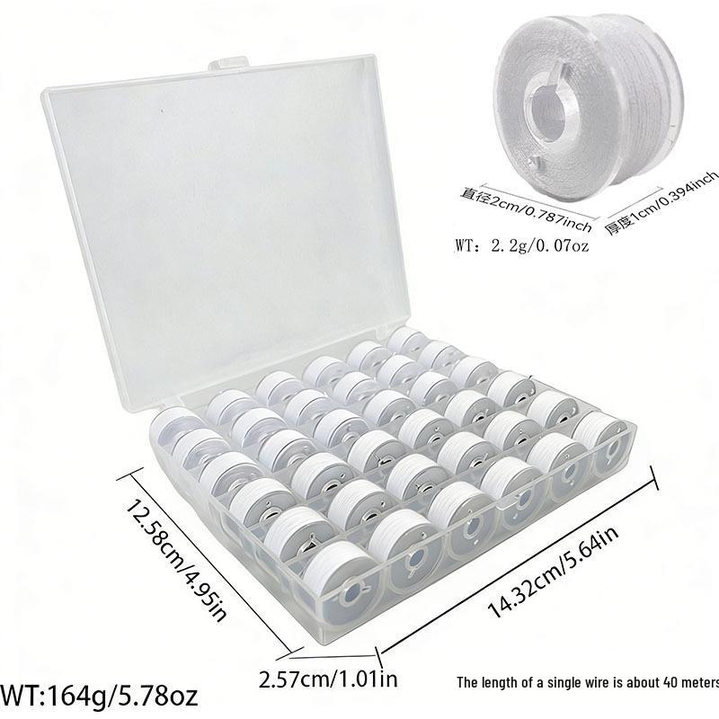 Multi-Specification Household Bobbin Set: Colored Transparent and Metal Bobbins with Thread