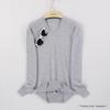 Women's V-neck Cashmere Sweater Warm Long Sleeved Sweater Solid Color