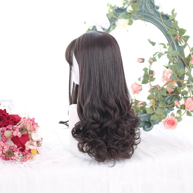 

Женские длинные волосы Bybrana, парик Лолиты с большой волнистой челкой, синтетические волосы, симпатичные, устойчивые к высоким температурам