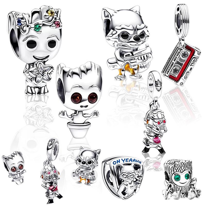 Guardians of the Galaxy Charm Beads Pendant Fit Original Snake Silver Bracelet Necklace Beads For Diy Jewelry Women Gift