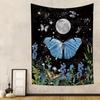 Butterfly And Moth Tapestry Black  White Flower Insect Specimen  Bedroom Dorm Home Decor