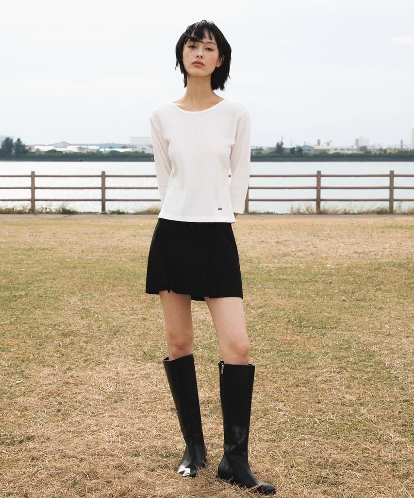 DEHEVE Basic Waffle T-Shirt [Ivory]