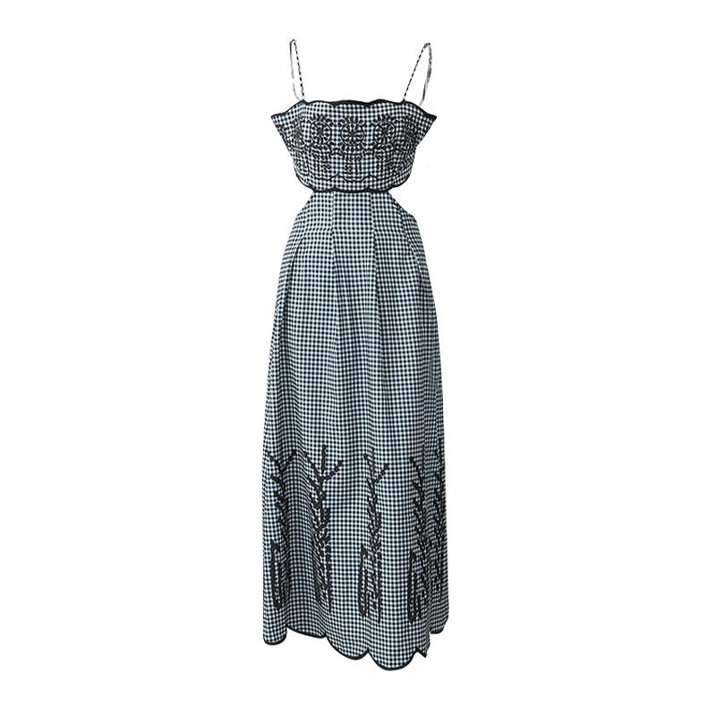

Летнее сексуальное облегающее платье в клетку с открытой спиной, женское повседневное шикарное платье с принтом и вырезом, женская мода в стиле ретро без рукавов, праздничная одежда для отдыха M белый/чёрный