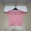 Xiangjia European Style Lightweight Luxury Hollow Knit Round Neck Short Sleeve Top