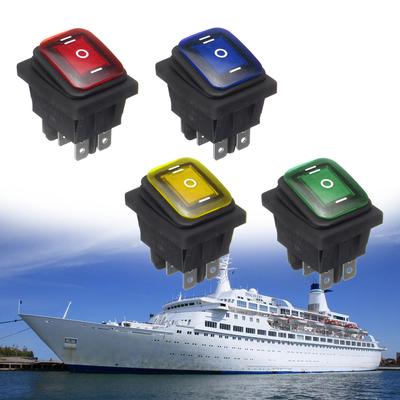 Encendido-Apagado-Encendido 6 Pines 12V Coche Barco Luz LED Interruptor Basculante de Palanca con Enclavamiento Interruptor Impermeable Luz Antiniebla Luz de Conducción Interruptor de Control
