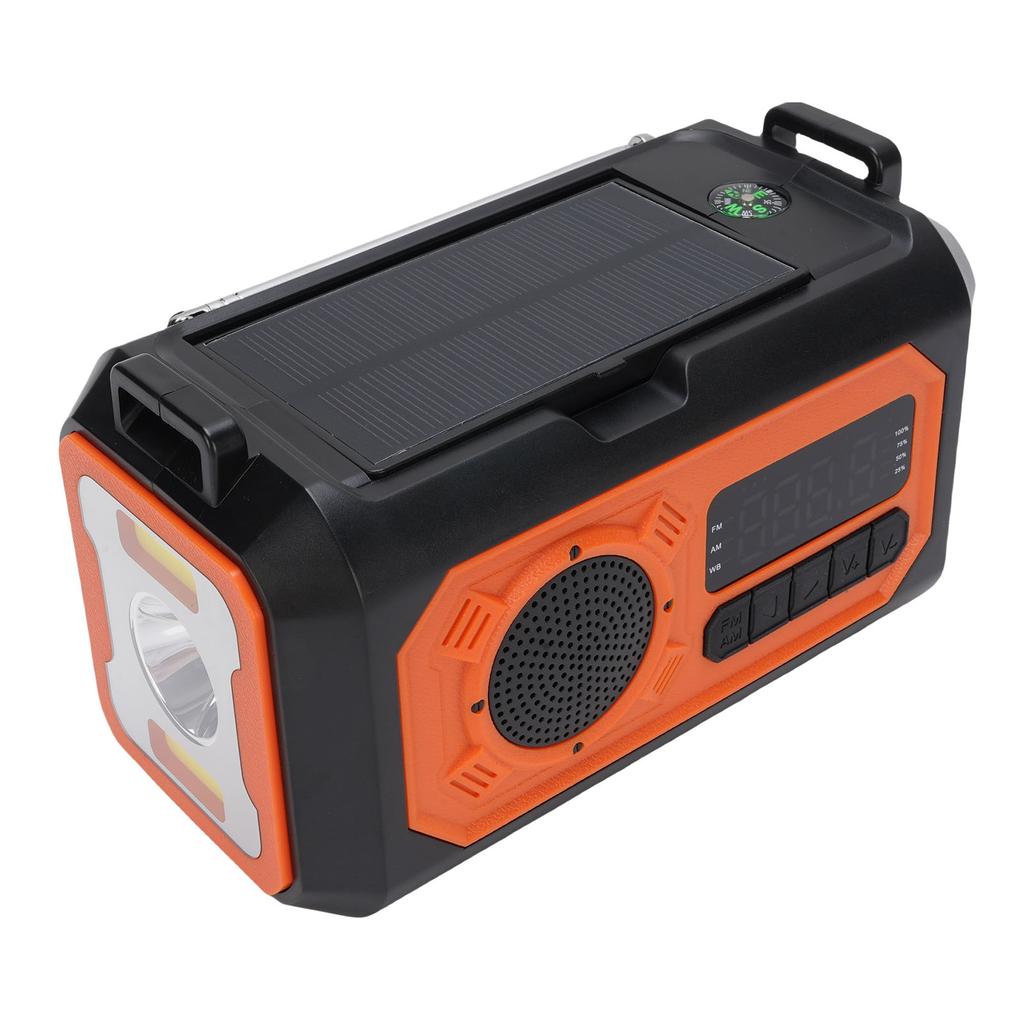 Emergency Radio Multi Function 12000mAh Solar Hand Crank AM FM WB Battery Powered with Cell Phone Ch