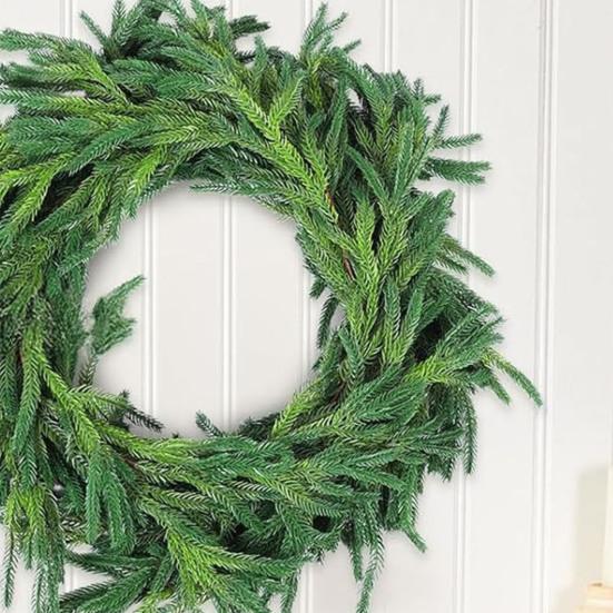 Pine Christmas Garland Realistic Greenery Evergreen Cedar Wreath Winter Holiday Decor Mantel Fireplace Stair Indoor Outdoor Decor