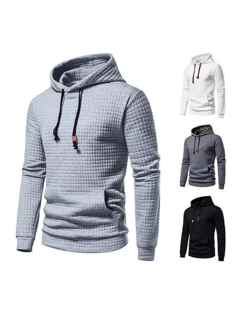 Men's European Size Jacquard Pullover Hoodie