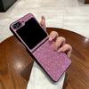 Luxury Sparkling Solid Color Back Cover for SamSung Galaxy Z Flip 8 6 5 4 3 Flip7 FE Sequin Shiny Hard PC Bling Lattice Case