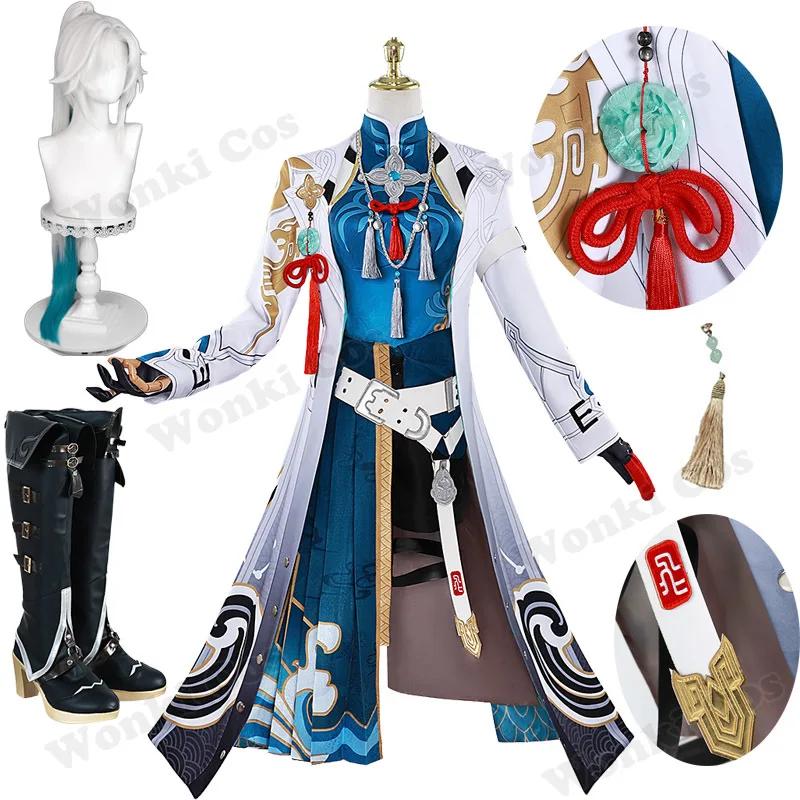 Star Rail Feixiao Cosplay Costume Fei Xiao Wig Hair Cosplay Shoes Boots For Men Party Outfits Role Play Clothes