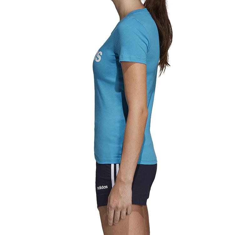Adidas Alphabet Logo Print Short Sleeve T-Shirt Women Tops Blue DU0630