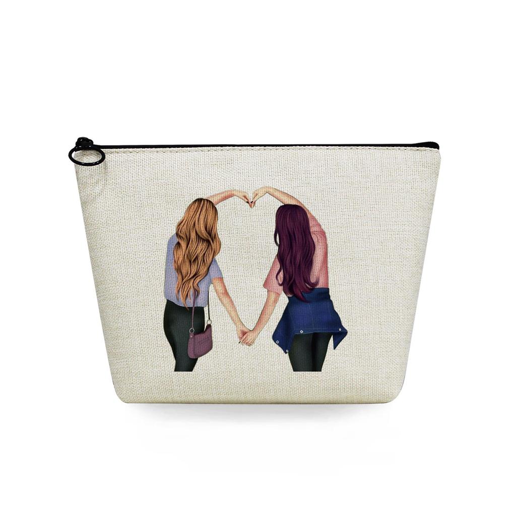 Women Sisters Print Cosmetic Bag Toiletries Organize Travel Storage Case 6726