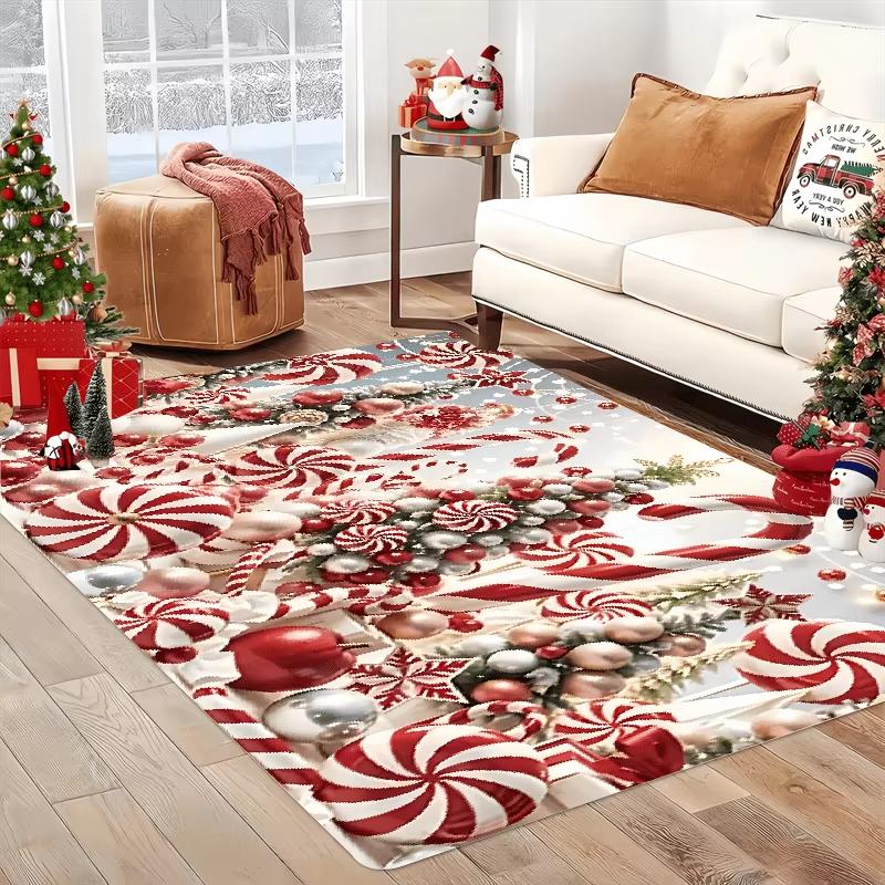 Christmas Rug Festive Carpet For Live Room Large Area Rug Bedroom Rug Soft Doormat Welcome Mat Home Decoration