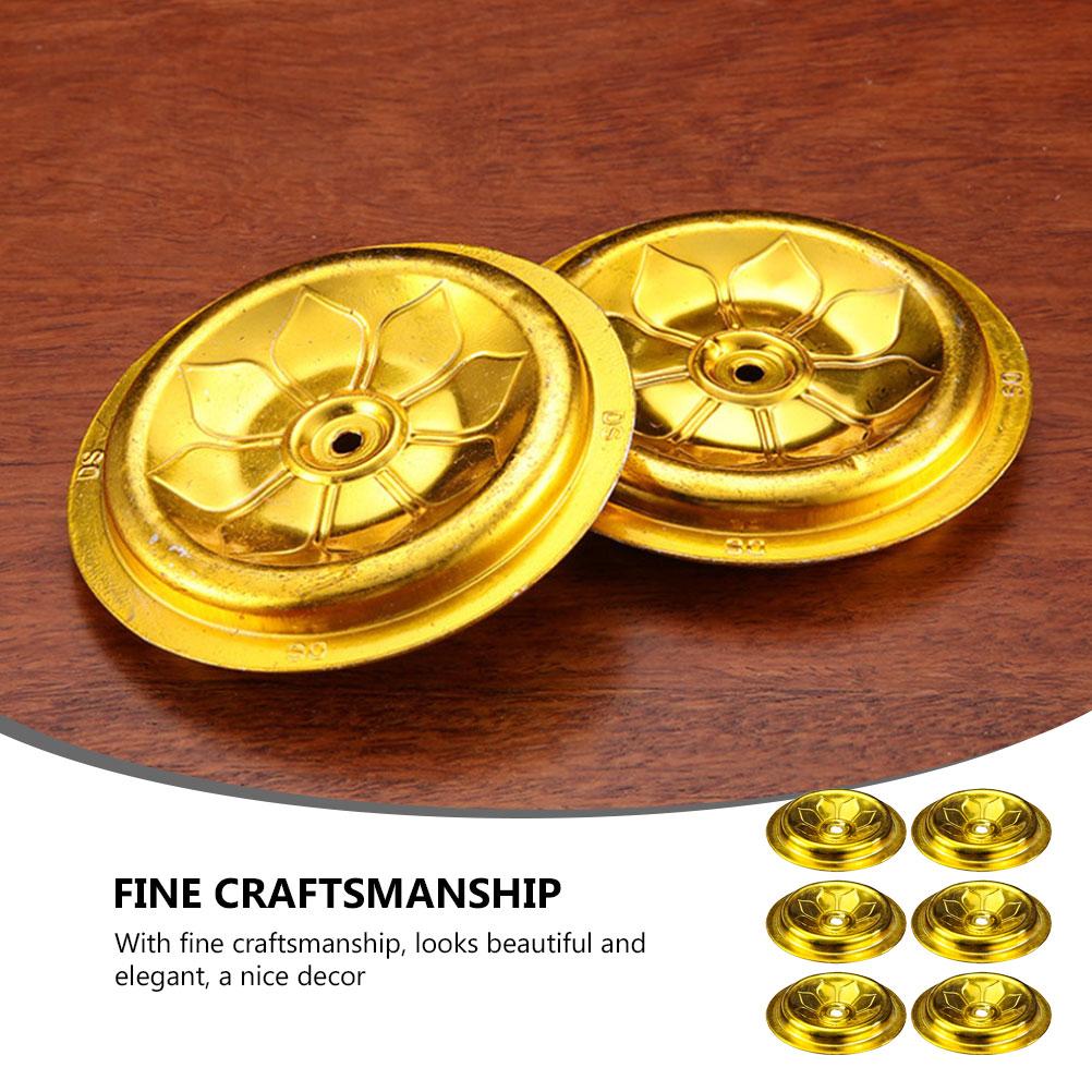 9 Pcs Oil Float Exquisite Wick Floating Holders Buddha Lamp Glass Fuel Enshrine Accessories Supplies Aluminum