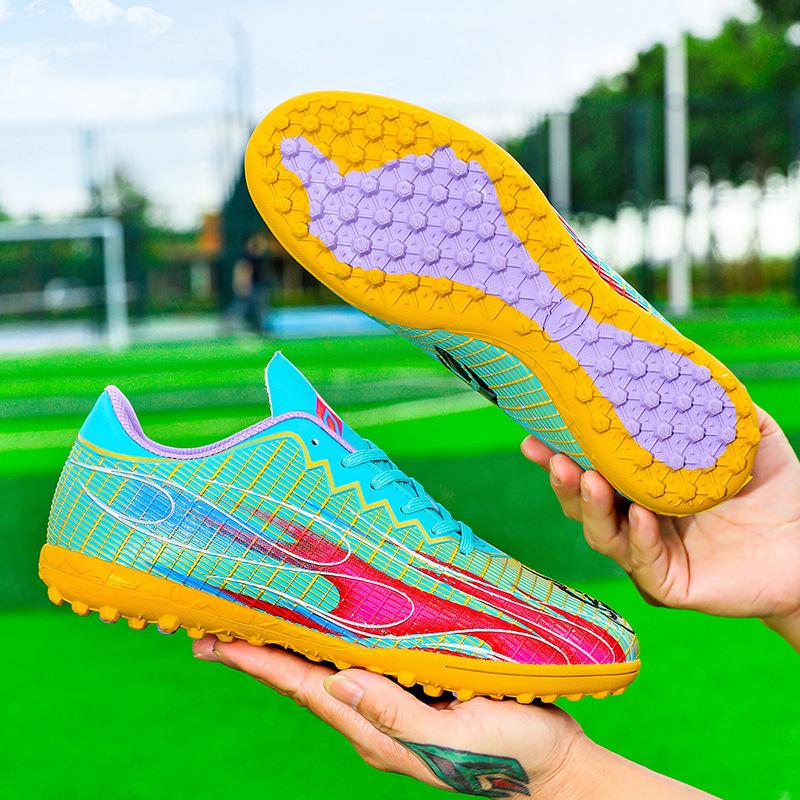 Football shoes long broken nails Jiameng leather high quality adolescent students men's and women's outdoor professional training shoes